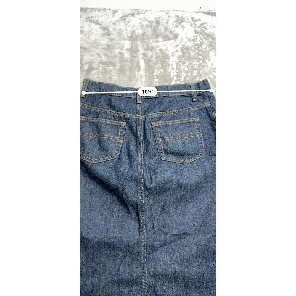 Hydraulic Denim Skirt Women's Size 7/8 Blue Vintage Zip Up‎ Front 5 Pocket EUC